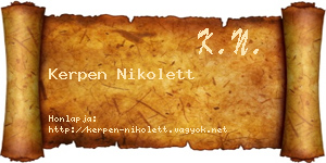 Kerpen Nikolett névjegykártya